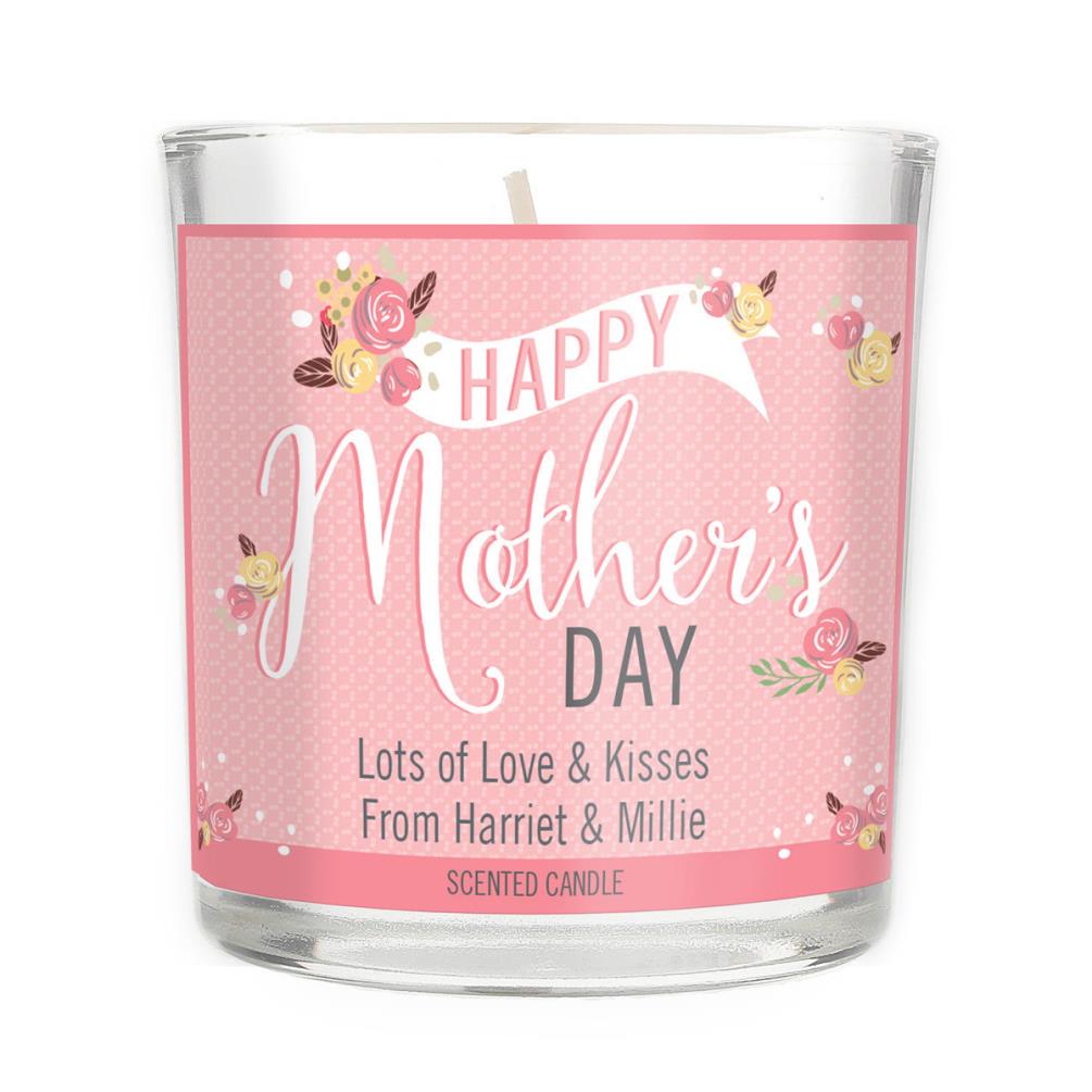 Personalised Floral Bouquet Mother's Day Scented Jar Candle £8.99